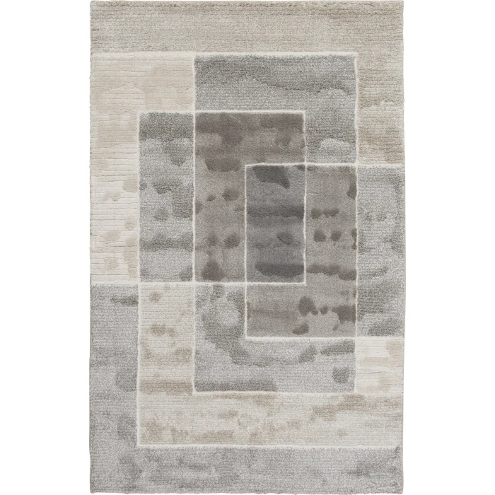 Central Oriental Stonington Coconut/Zinc Geometric 7ft.10in. x 9ft.10in. Rect. Rug