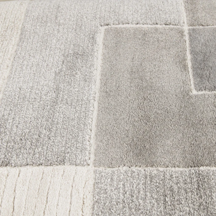 Central Oriental Stonington Coconut/Zinc Geometric 7ft.10in. x 9ft.10in. Rect. Rug