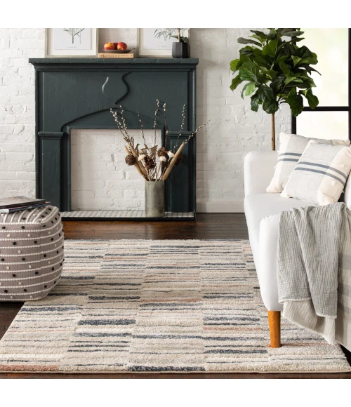 Central Oriental Stonington Denim/Clay Geometric 5ft. x 7ft.6in. Rect. Rug