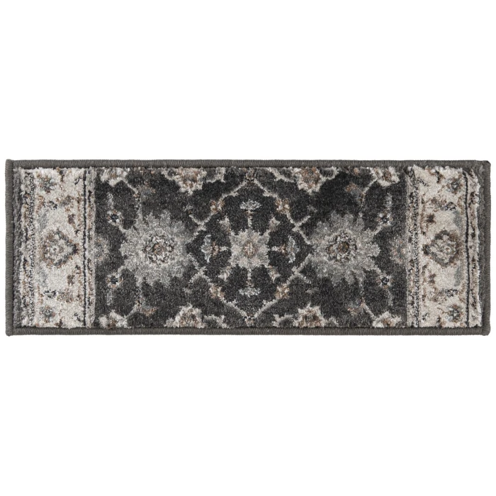 Central Oriental Adore Gravel/Whitecap Traditional/ Oriental 9in. x 26in. Rect. Rug