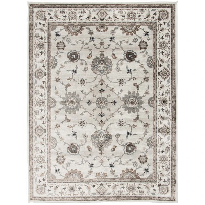 Central Oriental Adore Whitecap/Greige Traditional/ Oriental 9in. x 33in. Rect. Rug