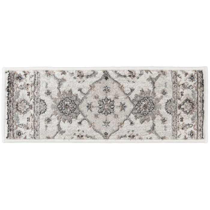 Central Oriental Adore Whitecap/Greige Traditional/ Oriental 9in. x 33in. Rect. Rug