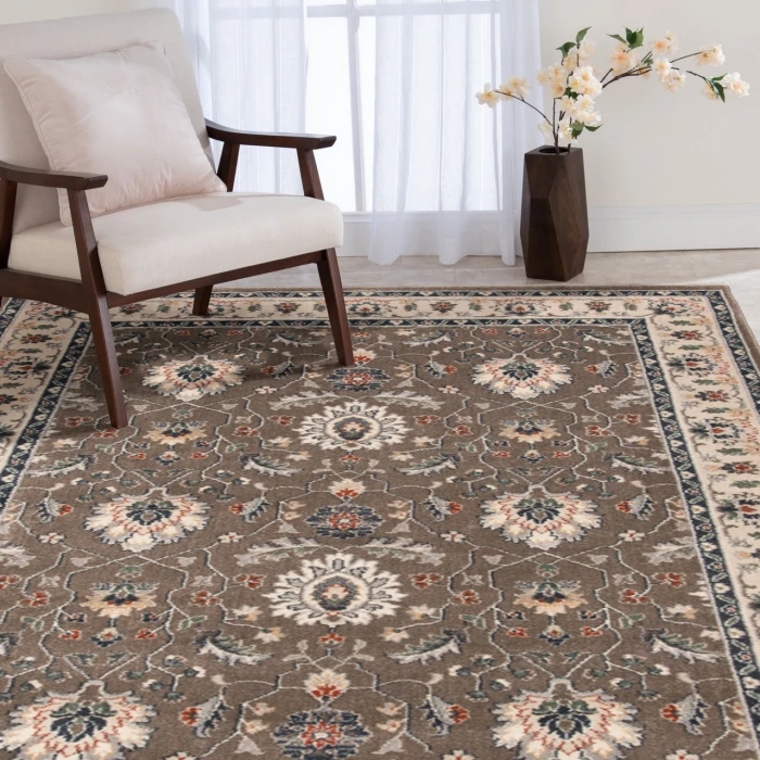 Central Oriental Montville Latte/Alabaster Abstract 7ft.3in. x 10ft.10in. Rect. Rug