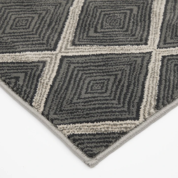 Central Oriental Milan Sterling/Birch Lattice 9in. x 33in. Rect. Rug