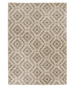 Central Oriental Montville Alabaster/Latte Moroccan 9in. x 33in. Rect. Rug