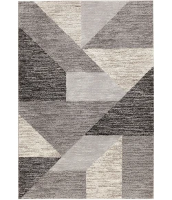 Central Oriental Structures Soot/Cloud Geometric 6ft.6 x 9ft.6in. Rect. Rug