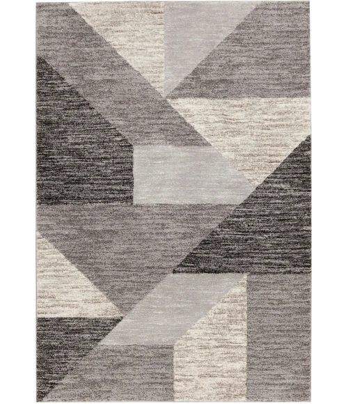 Central Oriental Structures Soot/Cloud Geometric 6ft.6 x 9ft.6in. Rect. Rug
