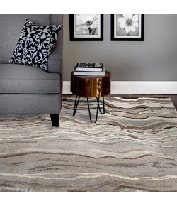 Central Oriental Structures Dusk/Multi Abstract 7ft.10in. Round. Rug