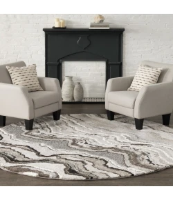 Central Oriental Structures Dusk/Multi Abstract 9ft.10in. x 12ft.10in. Rect. Rug