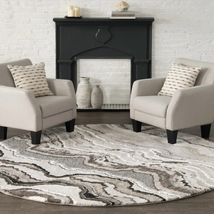 Central Oriental Structures Dusk/Multi Abstract 9ft.10in. x 12ft.10in. Rect. Rug