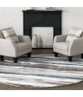 Central Oriental Structures Soot/Buff Abstract 5ft. x 7ft.6in. Rect. Rug