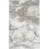 Central Oriental Structures Buff/Metal Abstract 7ft.10in. x 9ft.10in. Rect. Rug