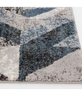 Central Oriental Structures Cloud/Metal Abstract 7ft.10in. x 9ft.10in. Rect. Rug