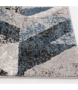 Central Oriental Structures Cloud/Metal Abstract 7ft.10in. x 9ft.10in. Rect. Rug