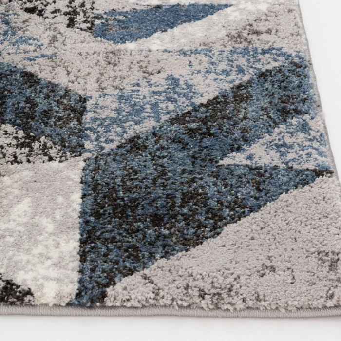 Central Oriental Structures Cloud/Metal Abstract 7ft.10in. x 9ft.10in. Rect. Rug