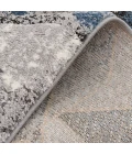 Central Oriental Structures Cloud/Metal Abstract 7ft.10in. x 9ft.10in. Rect. Rug