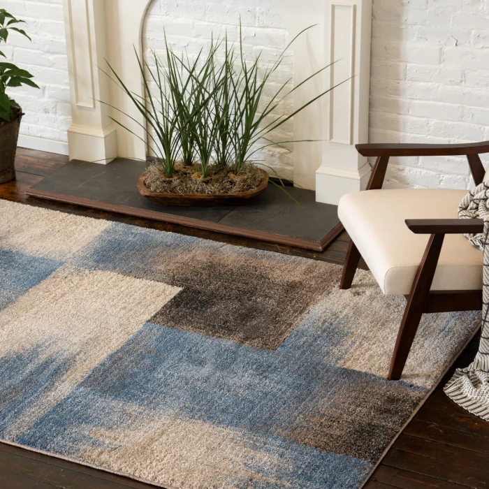 Central Oriental Structures Dusk/Multi Abstract 2ft.3in. x 7ft.6in. Rect. Rug