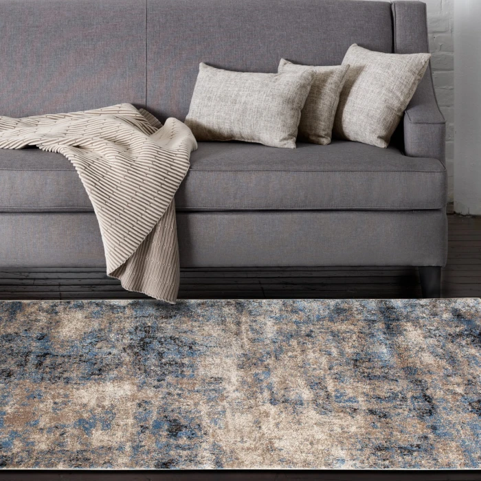 Central Oriental Structures Multi/Dusk Abstract 7ft.10 x 9ft.10in. Rect. Rug