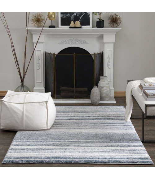 Central Oriental Structures Buff/Dusk Stripe 5ft. x 7ft.6in. Rect. Rug
