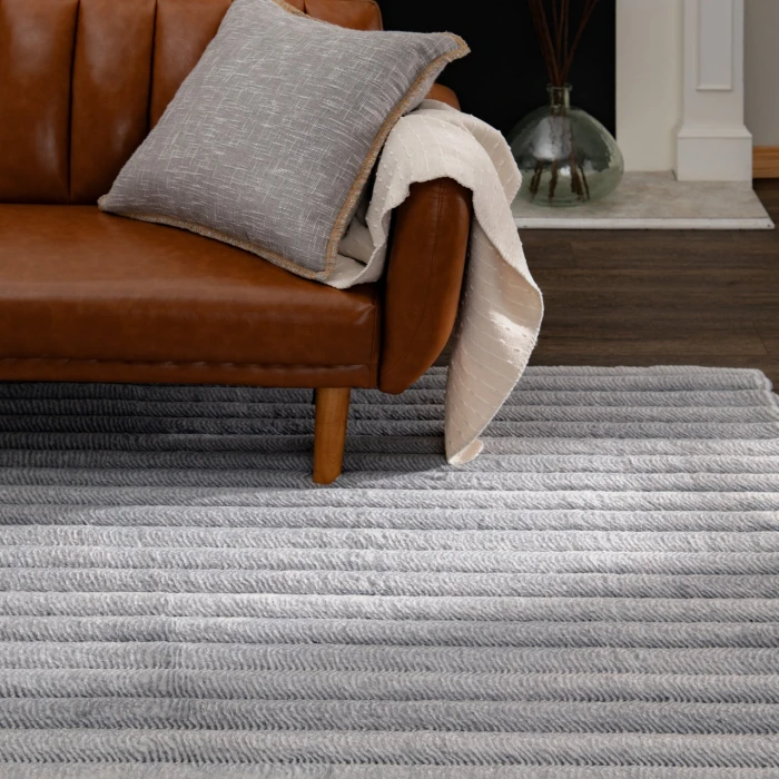 Central Oriental Talia Light Gray Solid 7ft.6 x 9ft.6in. Rect. Rug