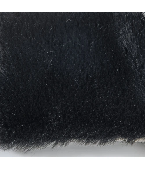 Central Oriental Ultimate Angora Black Solid 7ft.6in. x 9ft.6in. Rect. Rug