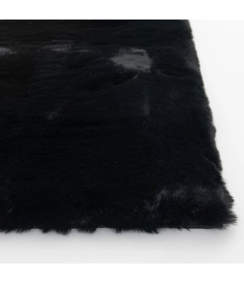 Central Oriental Ultimate Angora Black Solid 7ft.6in. x 9ft.6in. Rect. Rug
