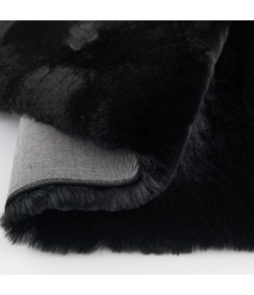 Central Oriental Ultimate Angora Black Solid 7ft.6in. x 9ft.6in. Rect. Rug