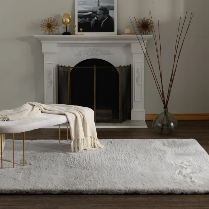 Central Oriental Ultimate Angora Light Gray Solid 7ft.6in. x 9ft.6in. Rect. Rug