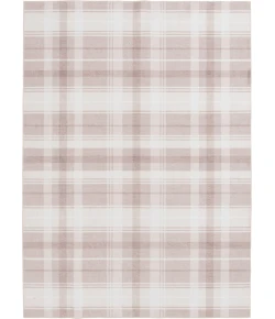 Central Oriental Rugese - Velveteen Washable Beige/Ivory Plaid 7ft.6in. x 9ft.6in. Rect. Rug