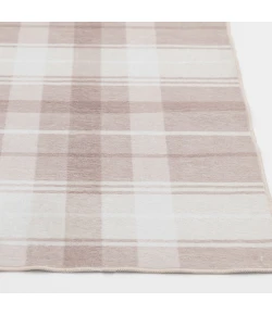 Central Oriental Rugese - Velveteen Washable Beige/Ivory Plaid 7ft.6in. x 9ft.6in. Rect. Rug