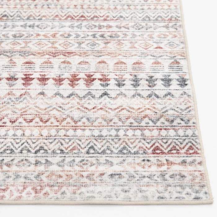 Central Oriental Rugese - Velveteen Washable Multi Abstract 7ft.6in. x 9ft.6in. Rect. Rug