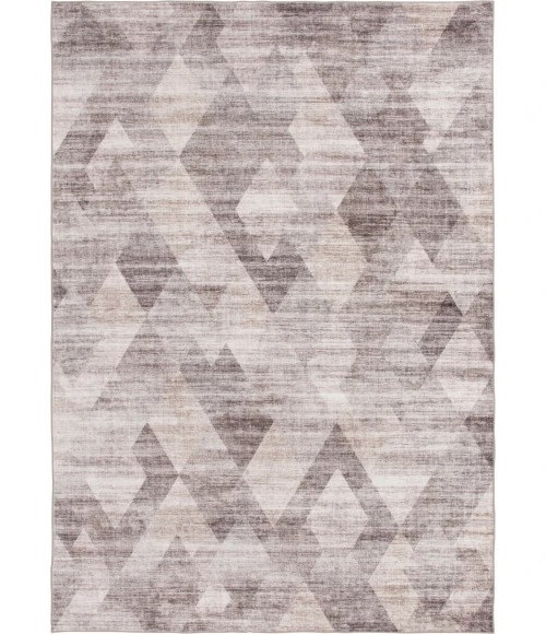 Central Oriental Rugese - Velveteen Washable Gray/Ivory Abstract 5ft. x 7ft. Rect. Rug