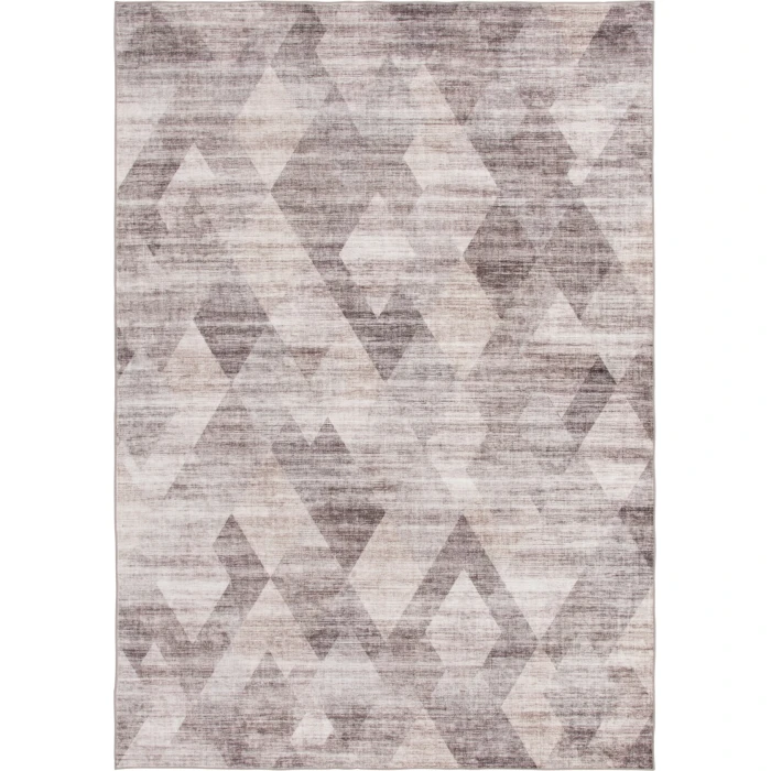 Central Oriental Rugese - Velveteen Washable Gray/Ivory Abstract 7ft.6in. x 9ft.6in. Rect. Rug