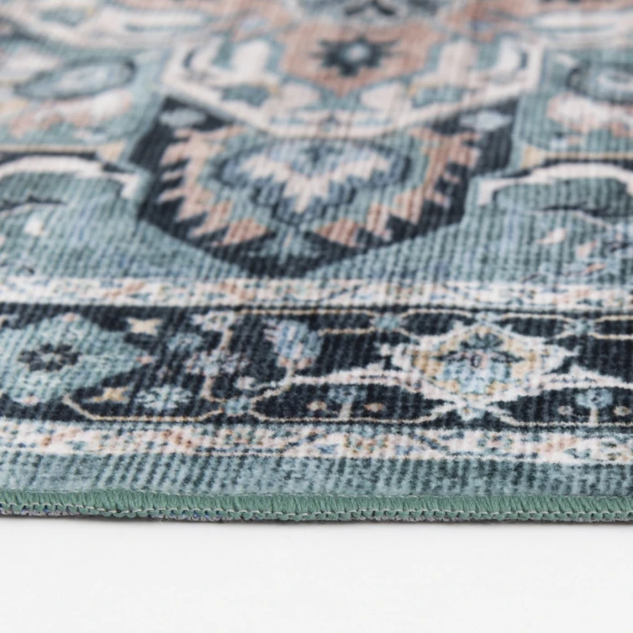 Central Oriental Rugese - Velveteen Washable Blue-Green/Ivory Oriental 2ft.3in. x 6ft. Rect. Rug