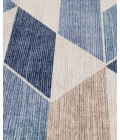 Central Oriental Rugese - Velveteen Washable Beige/Blue Geometric 7ft.6in. x 9ft.6in. Rect. Rug