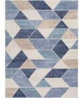 Central Oriental Rugese - Velveteen Washable Beige/Blue Geometric 7ft.6in. x 9ft.6in. Rect. Rug