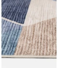 Central Oriental Rugese - Velveteen Washable Beige/Blue Geometric 7ft.6in. x 9ft.6in. Rect. Rug