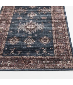 Central Oriental Rugese - Velveteen Washable Aerugo/Rust Oriental 7ft.6in. x 9ft.6in. Rect. Rug