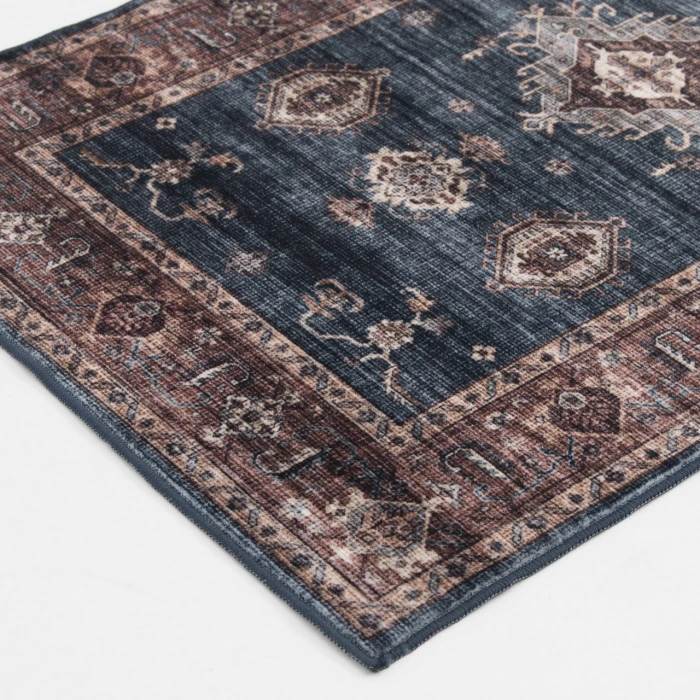 Central Oriental Rugese - Velveteen Washable Aerugo/Rust Oriental 2ft.3in. x 6ft. Rect. Rug