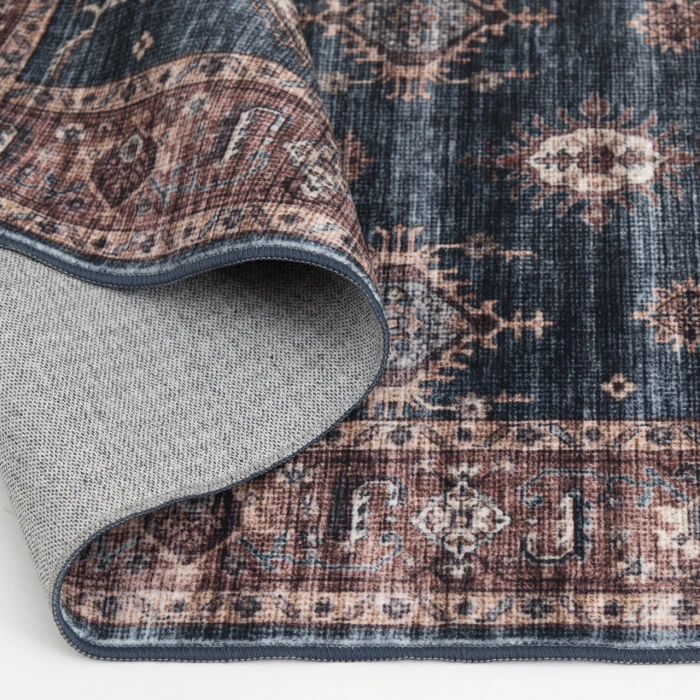 Central Oriental Rugese - Velveteen Washable Aerugo/Rust Oriental 2ft.3in. x 6ft. Rect. Rug