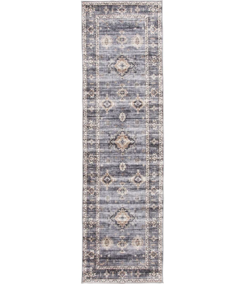 Central Oriental Rugese - Velveteen Washable Light Gray/Beige Oriental 5ft. x 7ft. Rect. Rug