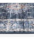 Central Oriental Rugese - Velveteen Washable Navy/Light Blue Oriental 5ft. x 7ft. Rect. Rug