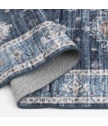 Central Oriental Rugese - Velveteen Washable Navy/Light Blue Oriental 5ft. x 7ft. Rect. Rug