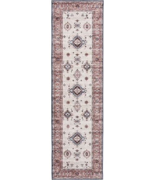 Central Oriental Rugese - Velveteen Washable Rust/Dark Grey Oriental 7ft.6in. x 9ft.6in. Rect. Rug