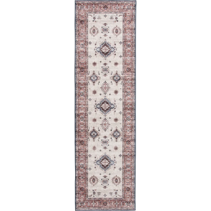 Central Oriental Rugese - Velveteen Washable Red/Beige Oriental 2ft.3in. x 6ft. Rect. Rug