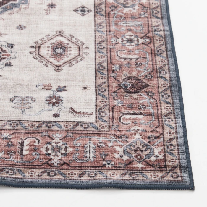 Central Oriental Rugese - Velveteen Washable Red/Beige Oriental 2ft.3in. x 6ft. Rect. Rug
