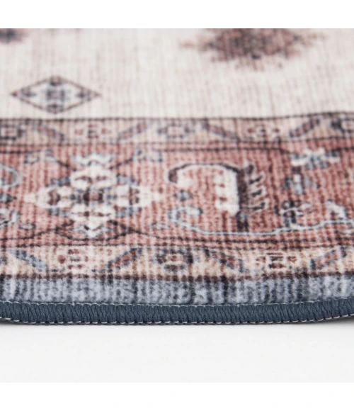 Central Oriental Rugese - Velveteen Washable Rust/Dark Grey Oriental 7ft.6in. x 9ft.6in. Rect. Rug