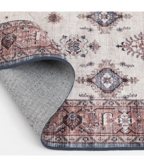 Central Oriental Rugese - Velveteen Washable Rust/Dark Grey Oriental 7ft.6in. x 9ft.6in. Rect. Rug