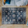 Central Oriental Rugese - Velveteen Washable Navy/Light Blue Oriental 5ft. x 7ft. Rect. Rug