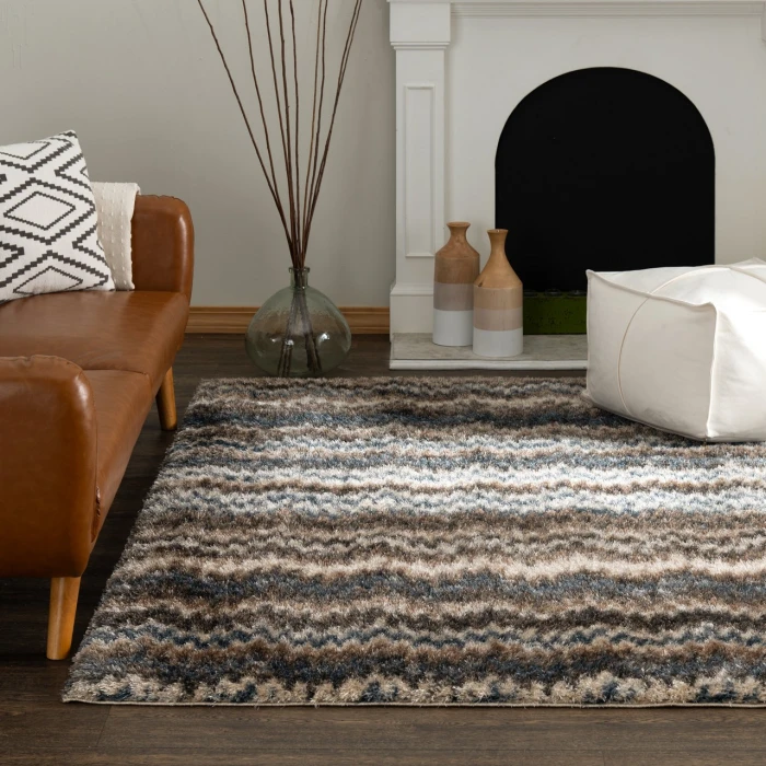 Central Oriental Pulse Multi Abstract 5ft.3in. x 7ft.3in. Rect. Rug